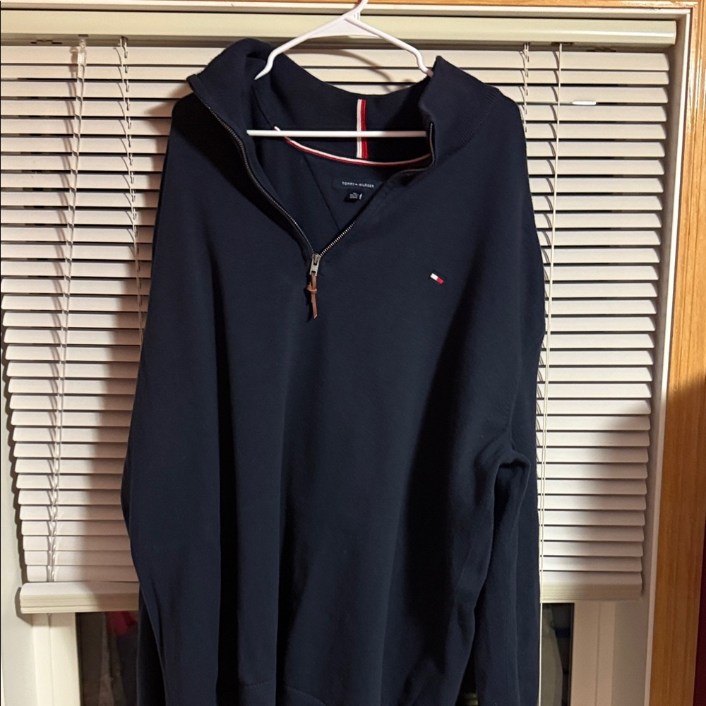 Tommy Hilfiger Men's Black Zip-Up Sweater 4Xl worn once